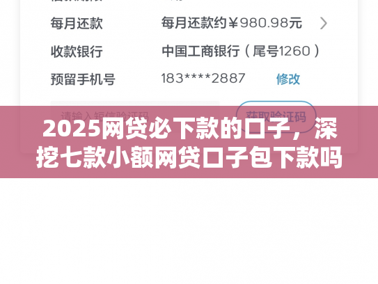 2025网贷必下款的口子，深挖七款小额网贷口子包下款吗