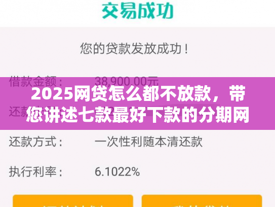 2025网贷怎么都不放款，带您讲述七款最好下款的分期网贷口子