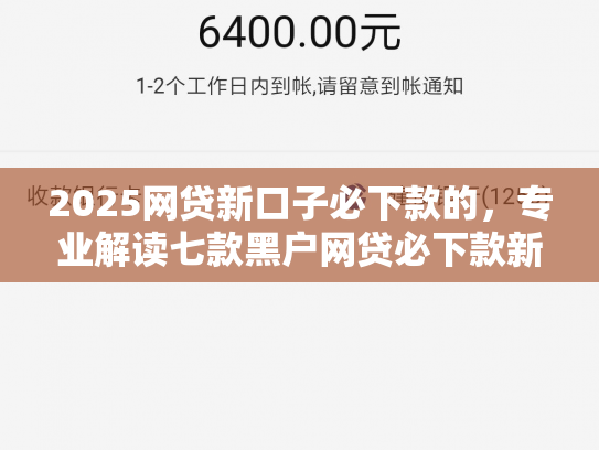 2025网贷新口子必下款的，专业解读七款黑户网贷必下款新口子