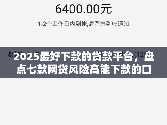 2025最好下款的贷款平台，盘点七款网贷风险高能下款的口子
