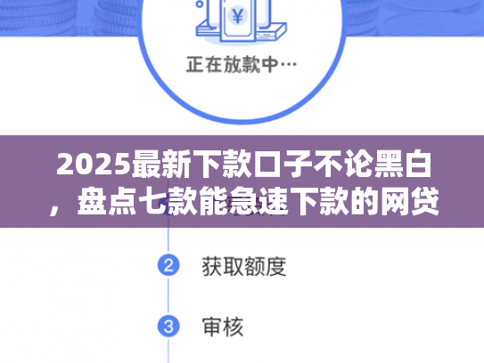 2025最新下款口子不论黑白，盘点七款能急速下款的网贷口子