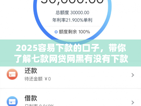 2025容易下款的口子，带你了解七款网贷网黑有没有下款口子