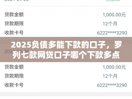 2025负债多能下款的口子，罗列七款网贷口子哪个下款多点