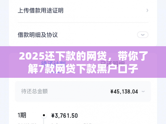 2025还下款的网贷，带你了解7款网贷下款黑户口子
