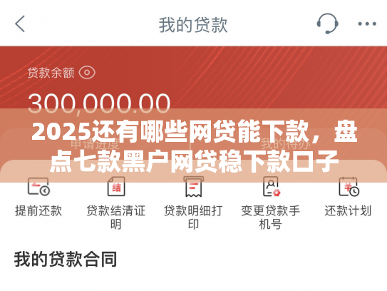 2025还有哪些网贷能下款，盘点七款黑户网贷稳下款口子