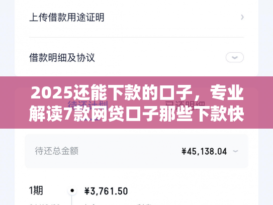 2025还能下款的口子，专业解读7款网贷口子那些下款快