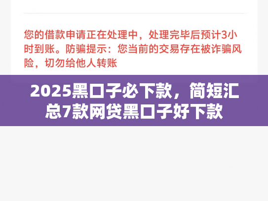 2025黑口子必下款，简短汇总7款网贷黑口子好下款