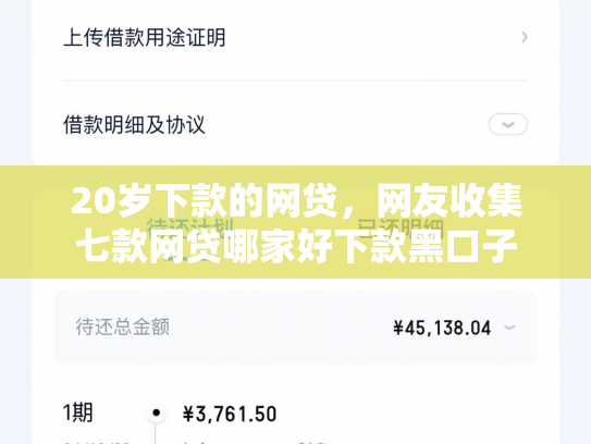 20岁下款的网贷，网友收集七款网贷哪家好下款黑口子