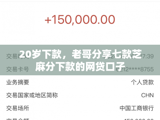 20岁下款，老哥分享七款芝麻分下款的网贷口子