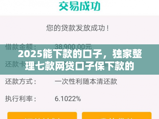 2025能下款的口子，独家整理七款网贷口子保下款的