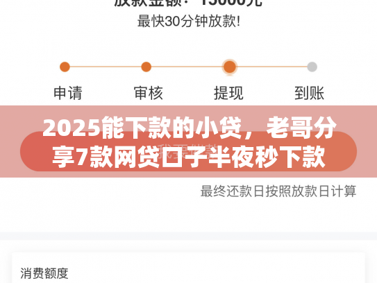 2025能下款的小贷，老哥分享7款网贷口子半夜秒下款