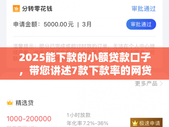 2025能下款的小额贷款口子，带您讲述7款下款率的网贷口子