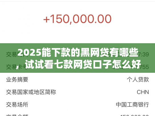 2025能下款的黑网贷有哪些，试试看七款网贷口子怎么好下款