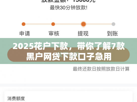 2025花户下款，带你了解7款黑户网贷下款口子急用
