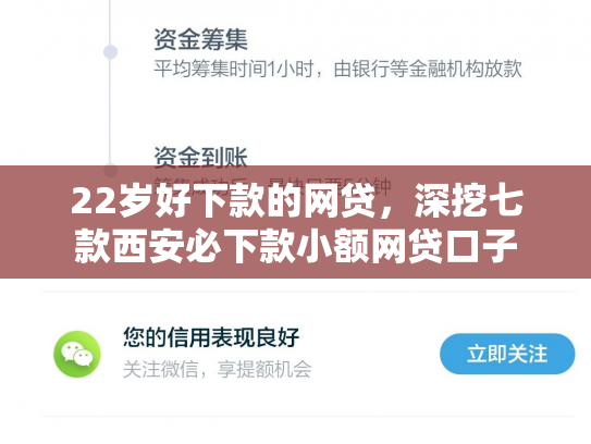 22岁好下款的网贷，深挖七款西安必下款小额网贷口子