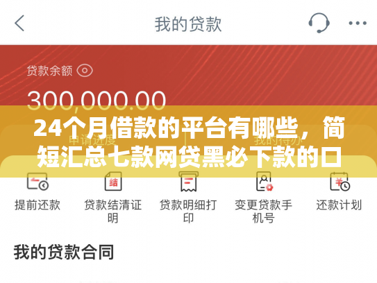 24个月借款的平台有哪些，简短汇总七款网贷黑必下款的口子