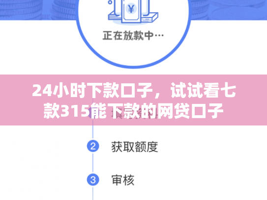 24小时下款口子，试试看七款315能下款的网贷口子