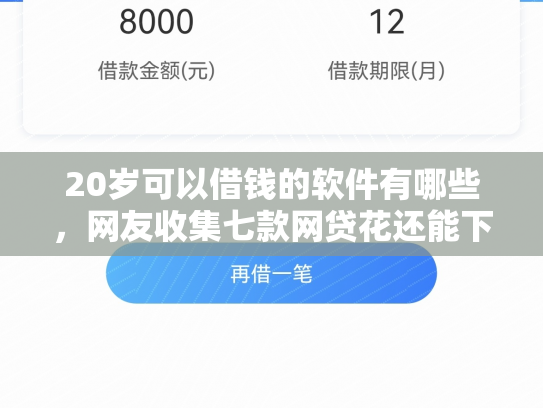 20岁可以借钱的软件有哪些，网友收集七款网贷花还能下款的口子