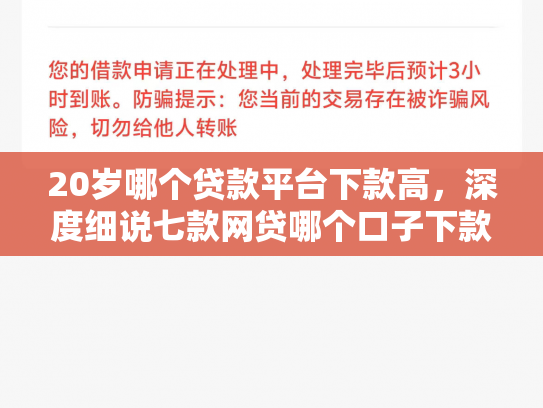 20岁哪个贷款平台下款高，深度细说七款网贷哪个口子下款率高