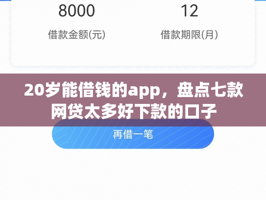 20岁能借钱的app，盘点七款网贷太多好下款的口子