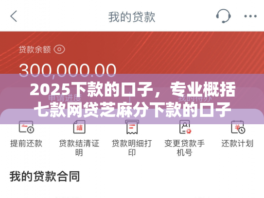 2025下款的口子，专业概括七款网贷芝麻分下款的口子