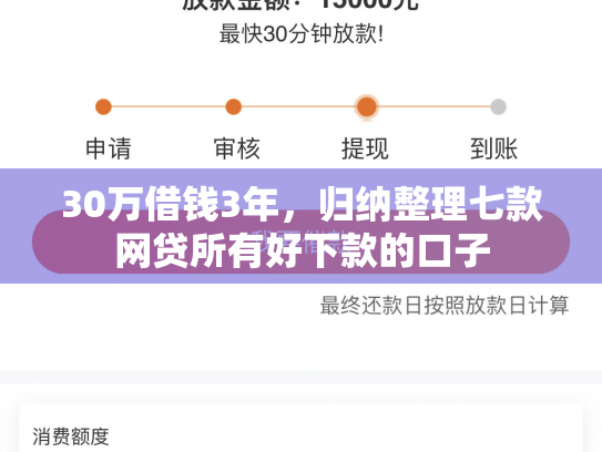 30万借钱3年，归纳整理七款网贷所有好下款的口子