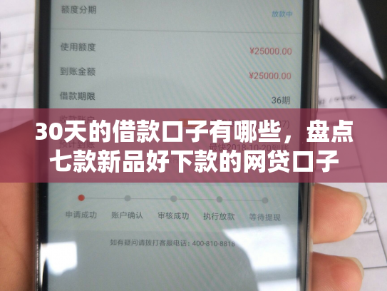 30天的借款口子有哪些，盘点七款新品好下款的网贷口子