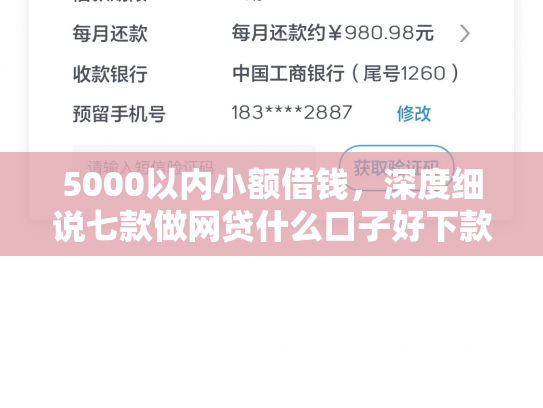 5000以内小额借钱，深度细说七款做网贷什么口子好下款
