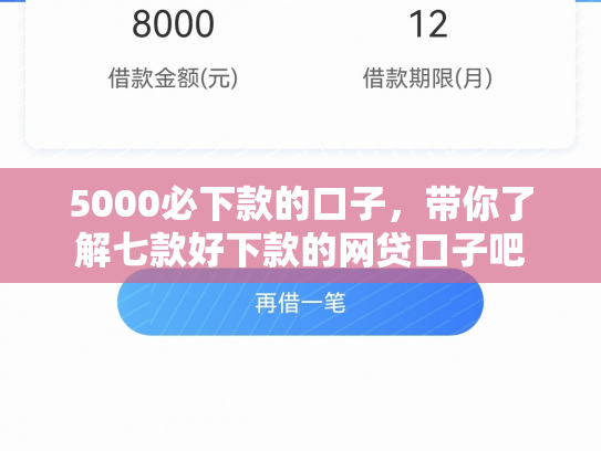 5000必下款的口子，带你了解七款好下款的网贷口子吧