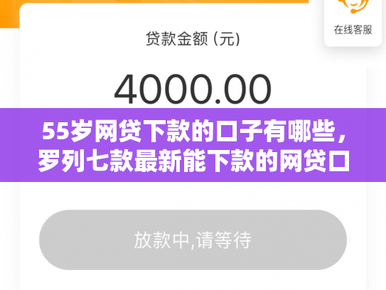 55岁网贷下款的口子有哪些，罗列七款最新能下款的网贷口子