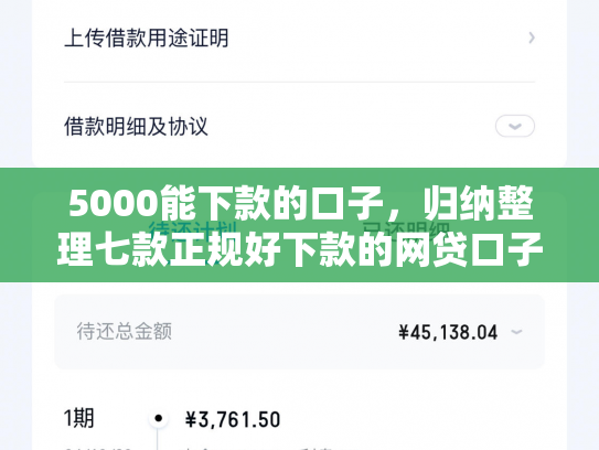 5000能下款的口子，归纳整理七款正规好下款的网贷口子