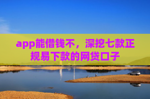 app能借钱不，深挖七款正规易下款的网贷口子