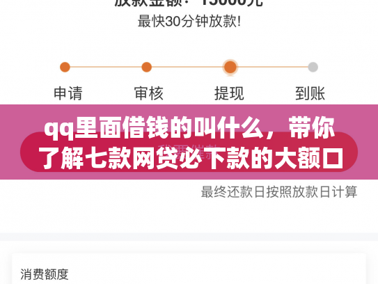 qq里面借钱的叫什么，带你了解七款网贷必下款的大额口子