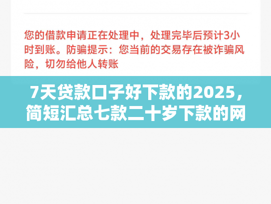 7天贷款口子好下款的2025，简短汇总七款二十岁下款的网贷口子