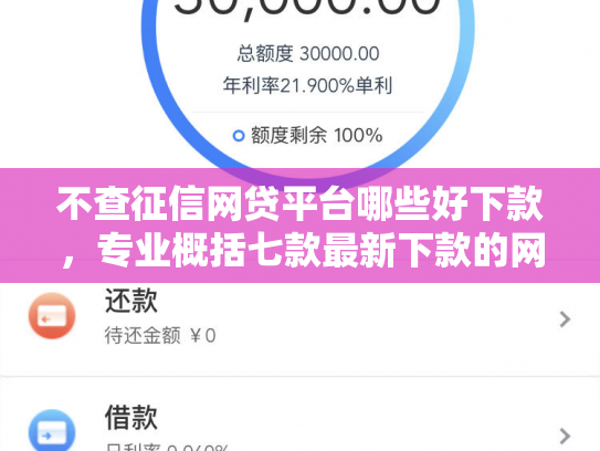 不查征信网贷平台哪些好下款，专业概括七款最新下款的网贷口子5月