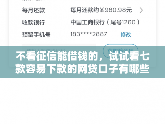 不看征信能借钱的，试试看七款容易下款的网贷口子有哪些平台