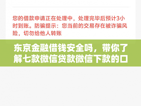 东京金融借钱安全吗，带你了解七款微信贷款微信下款的口子