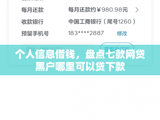 个人信息借钱，盘点七款网贷黑户哪里可以贷下款