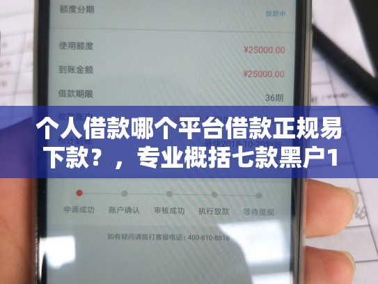 个人借款哪个平台借款正规易下款？，专业概括七款黑户100%下款网贷