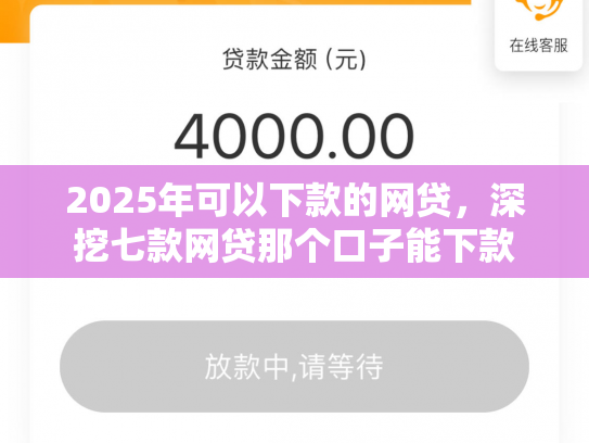 2025年可以下款的网贷，深挖七款网贷那个口子能下款