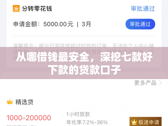 从哪借钱最安全，深挖七款好下款的贷款口子