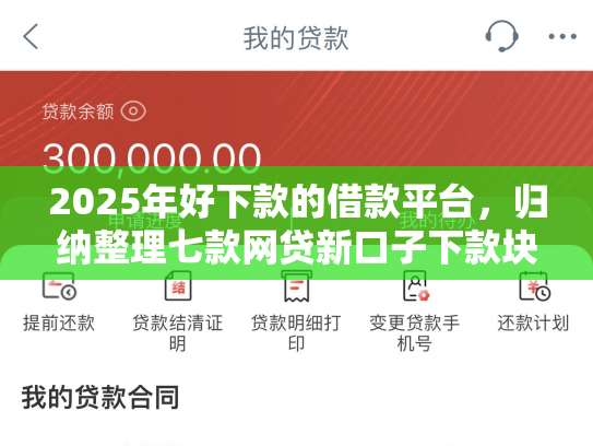 2025年好下款的借款平台，归纳整理七款网贷新口子下款块