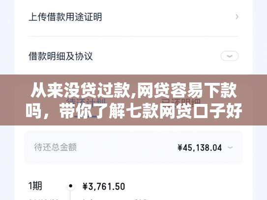 从来没贷过款,网贷容易下款吗，带你了解七款网贷口子好下款的平台有哪些