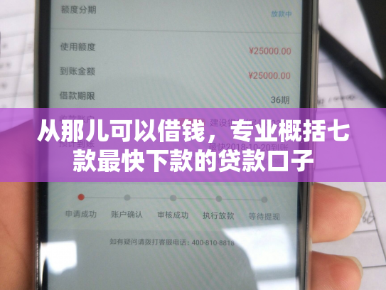 从那儿可以借钱，专业概括七款最快下款的贷款口子