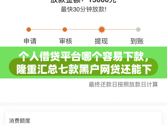 个人借贷平台哪个容易下款，隆重汇总七款黑户网贷还能下款
