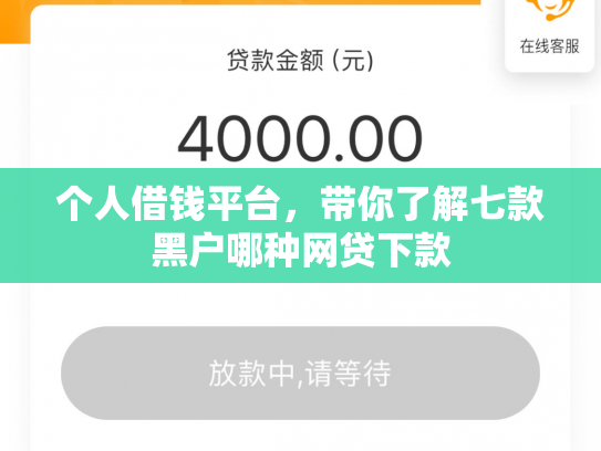 个人借钱平台，带你了解七款黑户哪种网贷下款