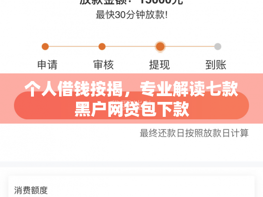 个人借钱按揭，专业解读七款黑户网贷包下款