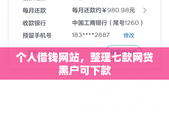 个人借钱网站，整理七款网贷黑户可下款