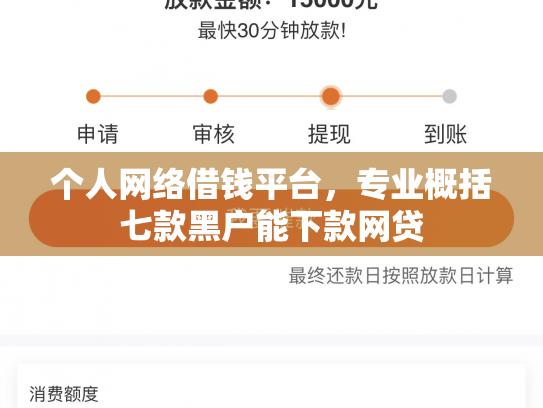 个人网络借钱平台，专业概括七款黑户能下款网贷