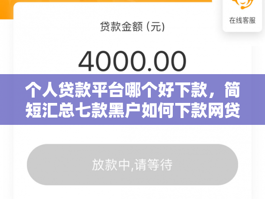 个人贷款平台哪个好下款，简短汇总七款黑户如何下款网贷